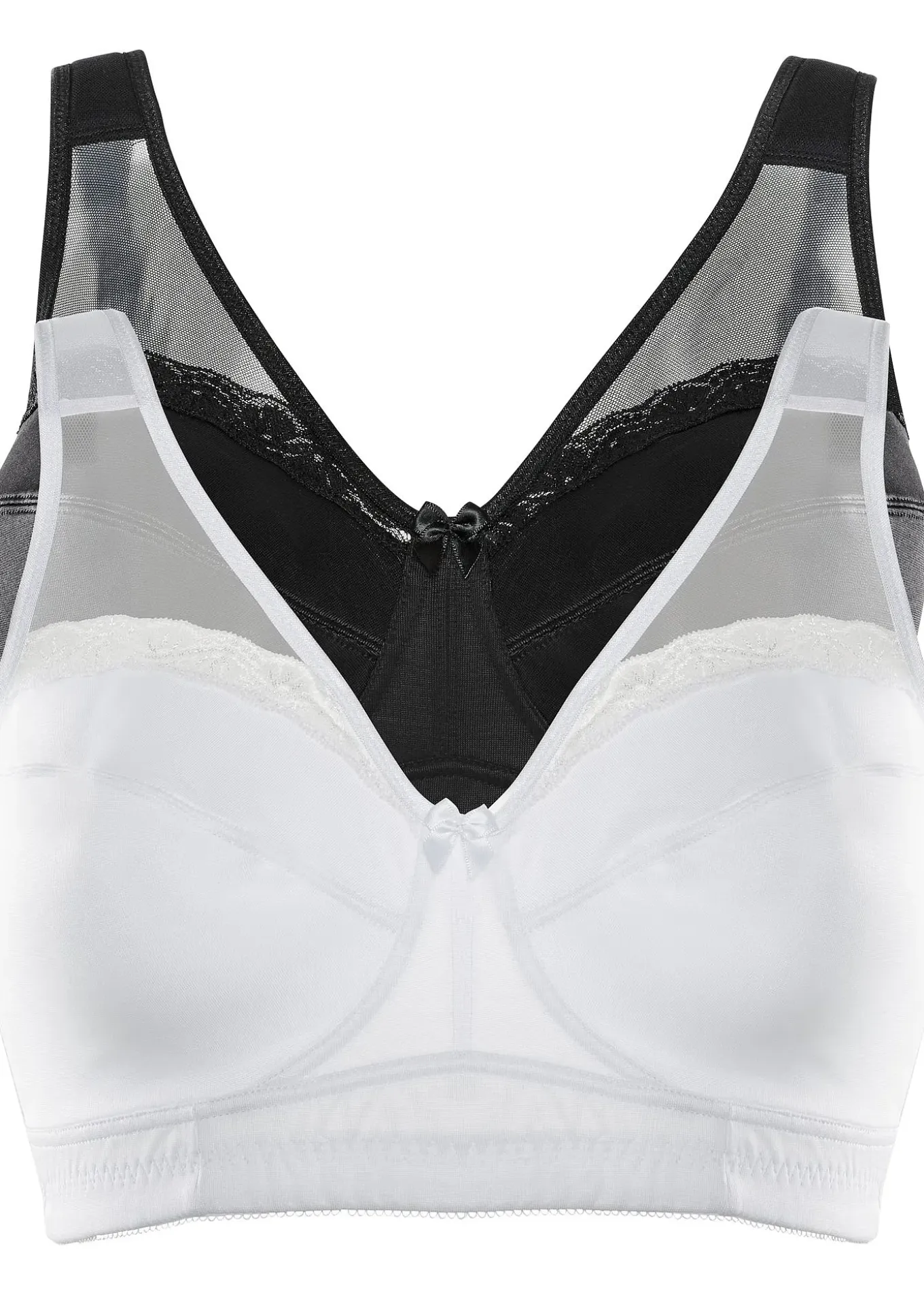 Lot de 2 soutiens-gorge grand maintien sans armatures, bretelles rembourrées