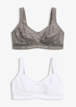 Lot de 2 soutiens-gorge grand maintien sans armatures avec bretelles rembourrées