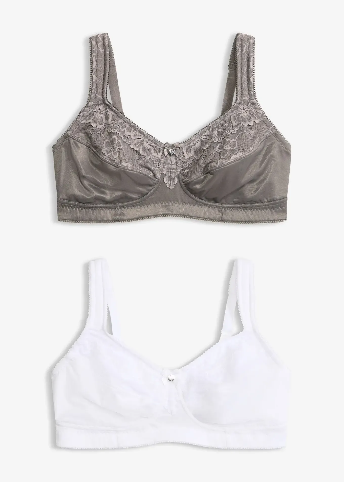 Lot de 2 soutiens-gorge grand maintien sans armatures avec bretelles rembourrées