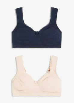 Lot de 2 soutiens-gorge minimiseurs moulés coton, sans armatures