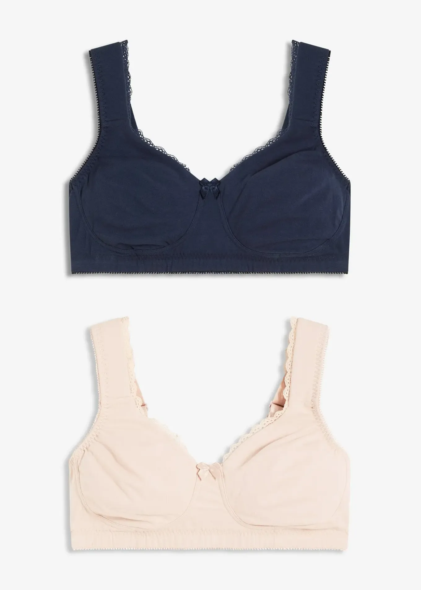 Lot de 2 soutiens-gorge minimiseurs moulés coton, sans armatures