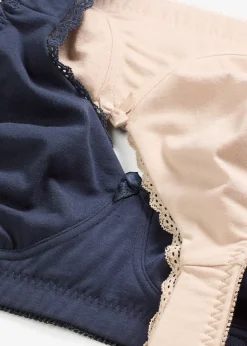 Lot de 2 soutiens-gorge minimiseurs moulés coton, sans armatures