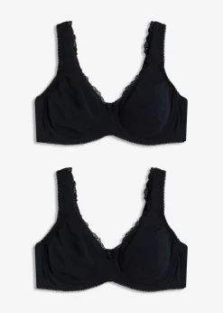 Lot de 2 soutiens-gorge minimiseurs moulés coton, avec armatures