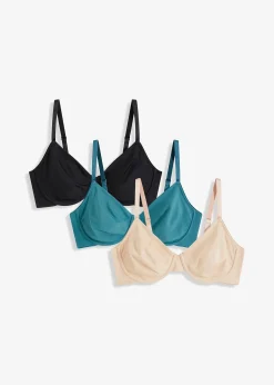 Lot de 3 soutiens-gorge moulés à armatures non rembourrés