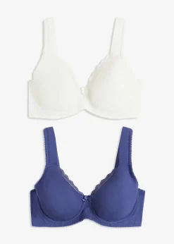 Lot de 2 soutiens-gorge moulés à armatures, non rembourrés