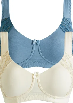 Lot de 2 soutiens-gorge moulés coton sans armatures