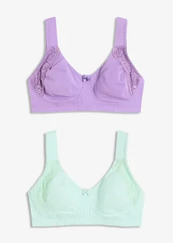 Lot de 2 soutiens-gorge moulés coton, sans armatures