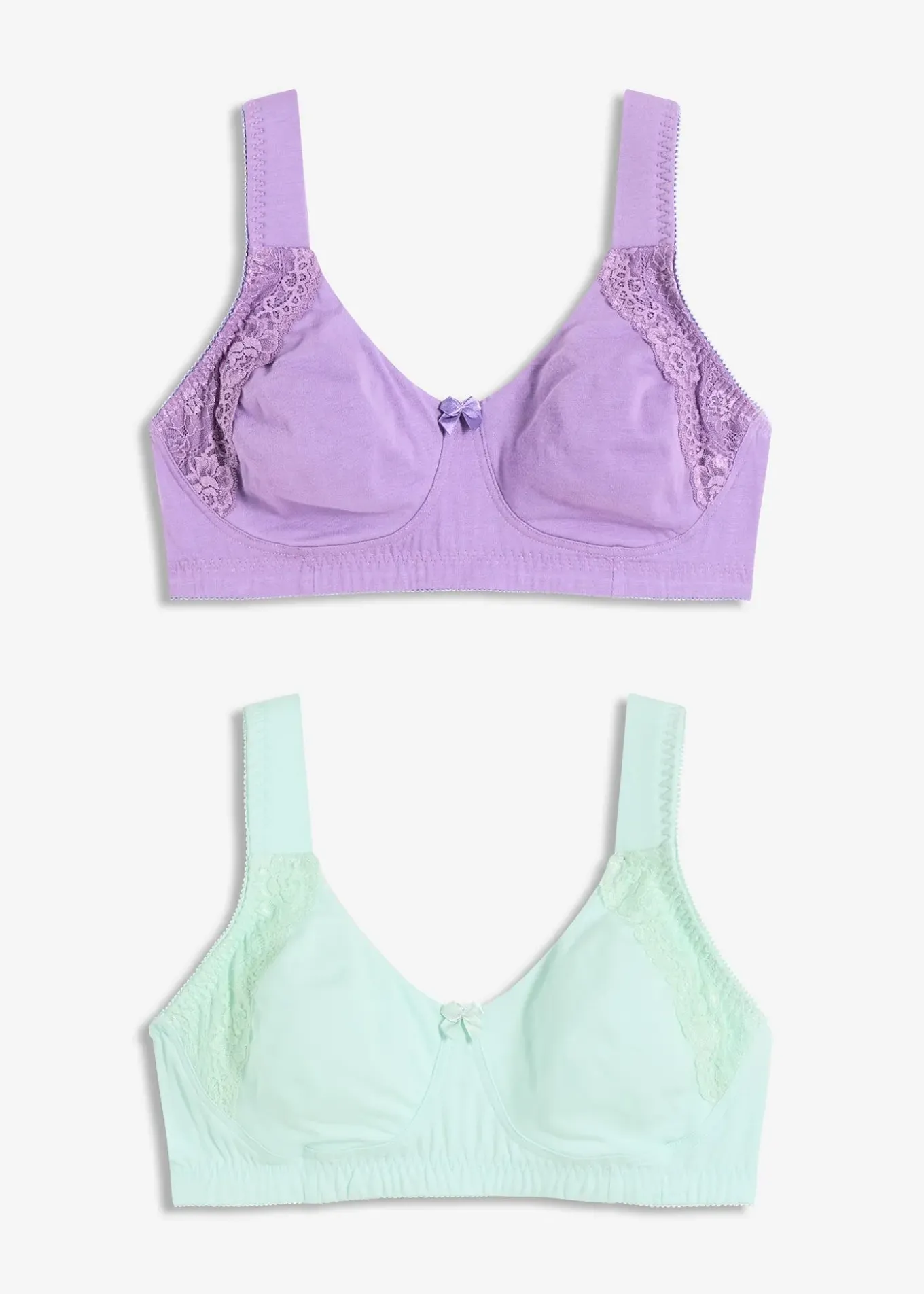 Lot de 2 soutiens-gorge moulés coton, sans armatures