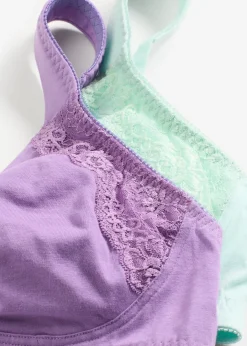 Lot de 2 soutiens-gorge moulés coton, sans armatures