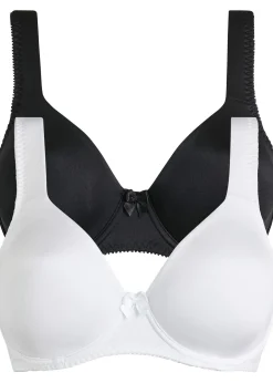 Lot de 2 soutiens-gorge moulés à armatures en matière brillante