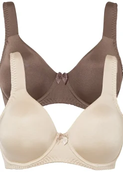 Lot de 2 soutiens-gorge moulés à armatures en matière brillante