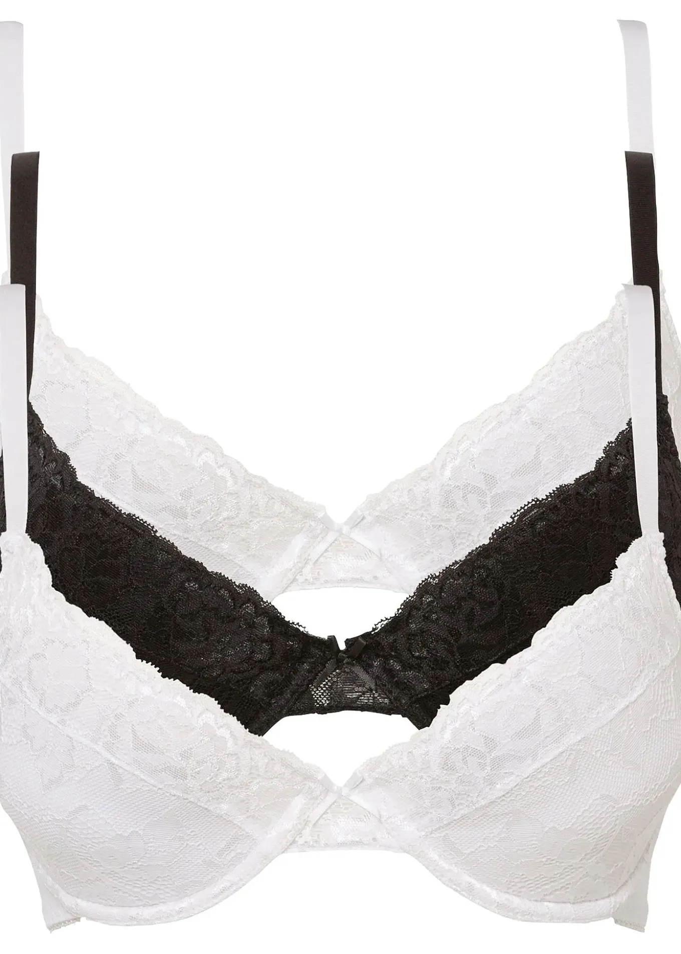 Lot de 3 soutiens-gorge push-up avec dentelle