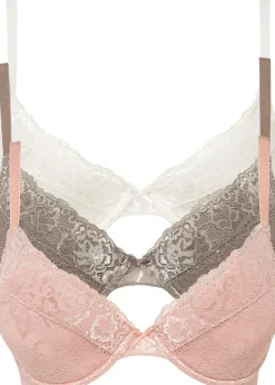 Lot de 3 soutiens-gorge push-up avec dentelle