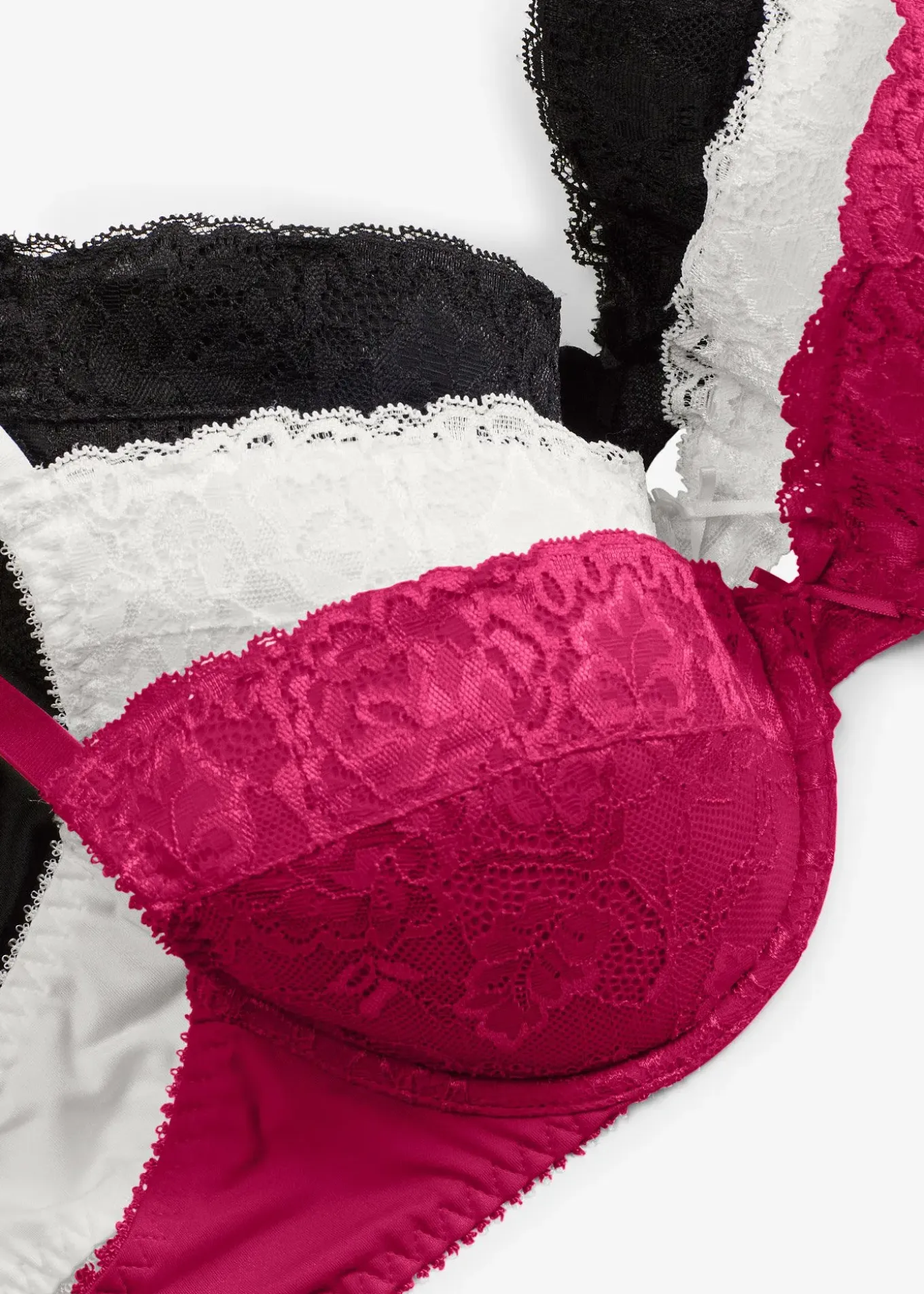 Lot de 3 soutiens-gorge push-up avec dentelle