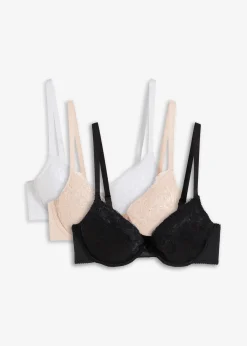 Lot de 3 soutiens-gorge push-up avec dentelle