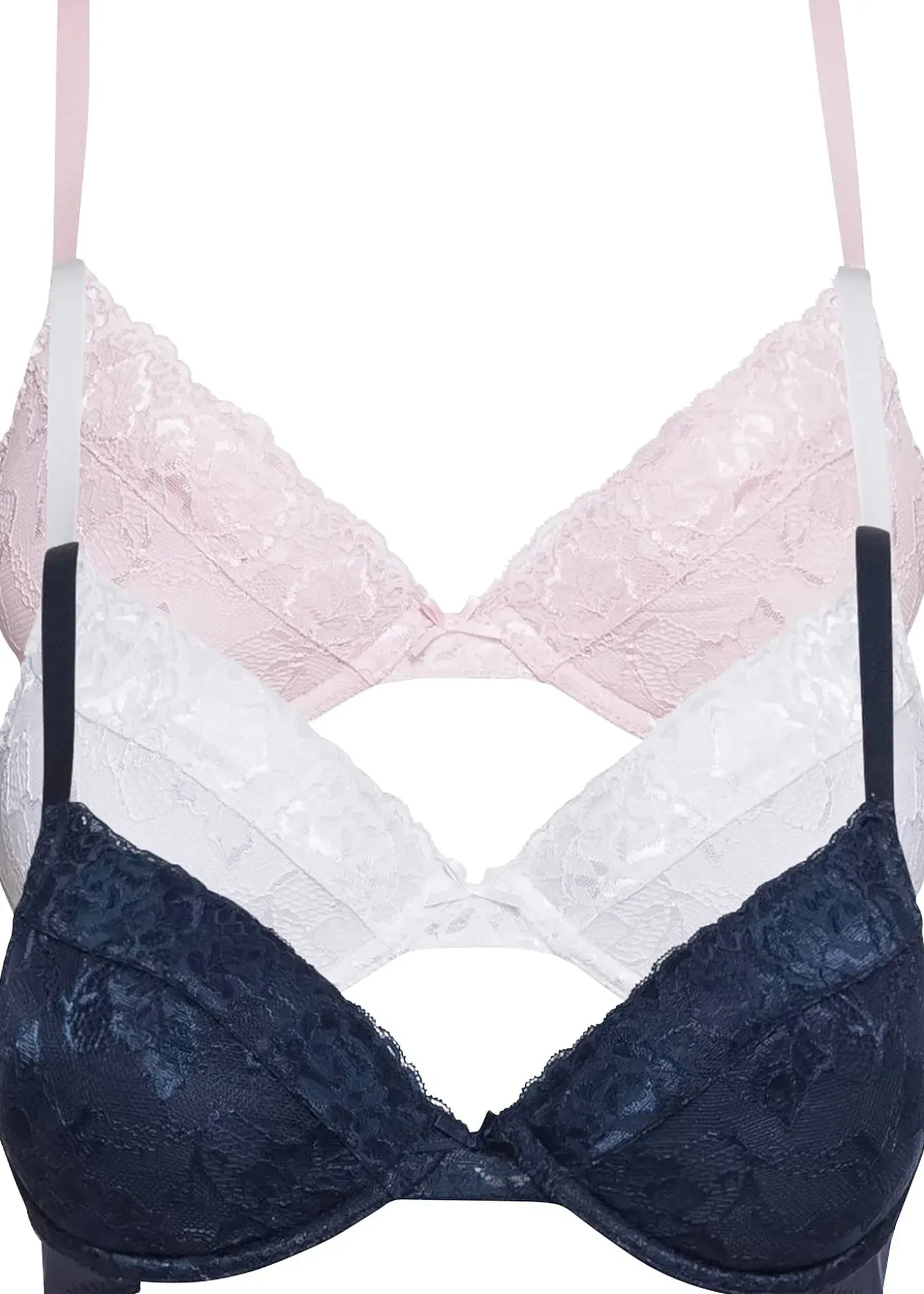 Lot de 3 soutiens-gorge push-up avec dentelle