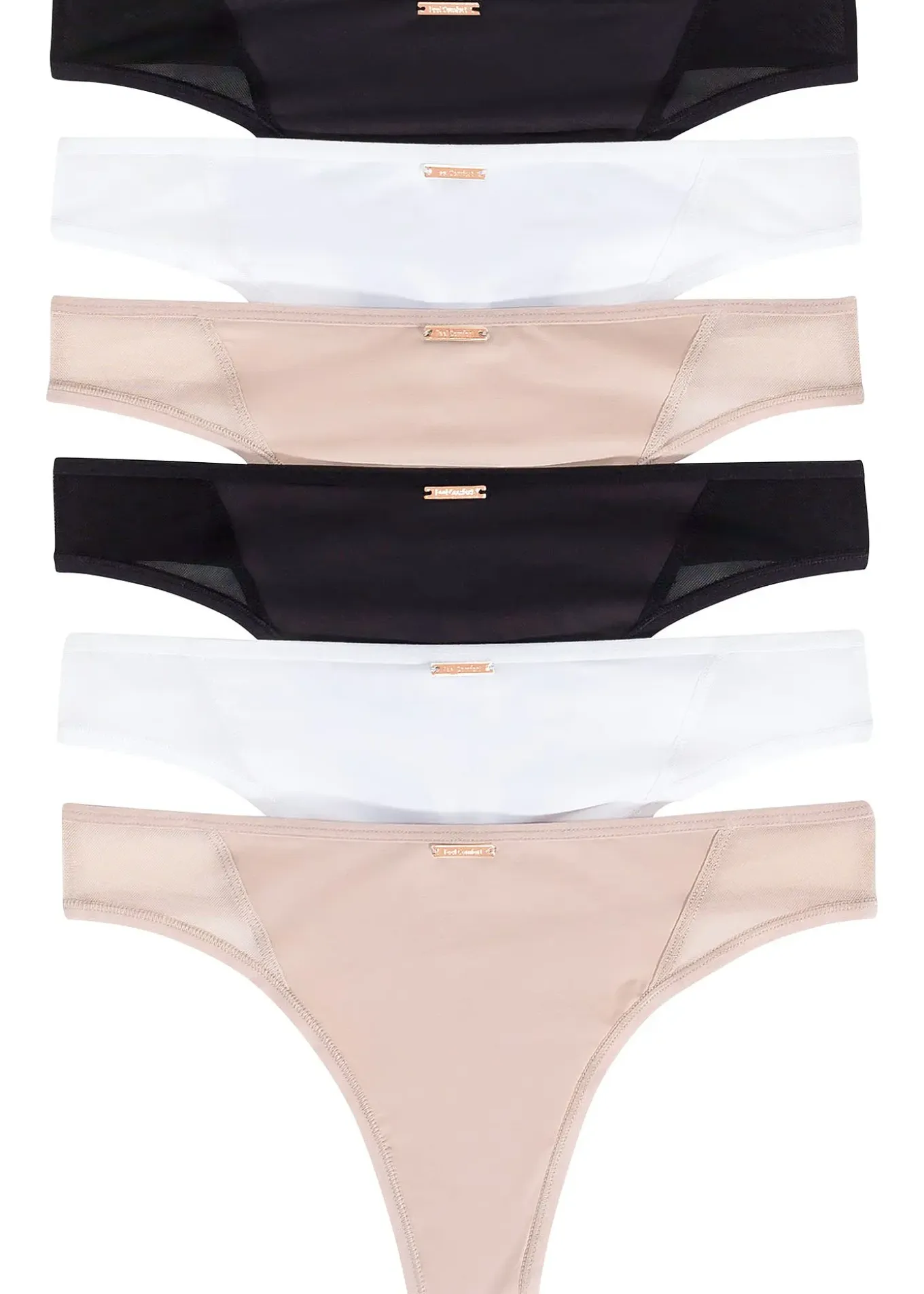 Lot de 6 strings en microfibre Feel Comfort