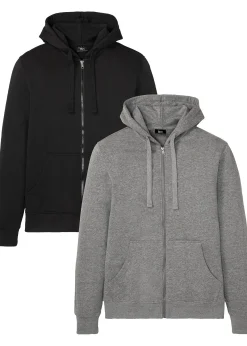 Lot de 2 sweats à capuche zippés