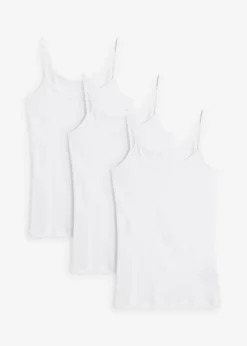 Lot de 3 tops à bretelles spaghetti 100% coton