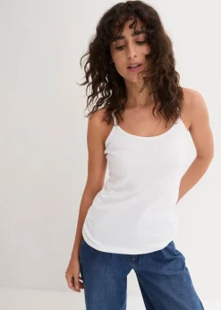 Lot de 3 tops à bretelles spaghetti 100% coton