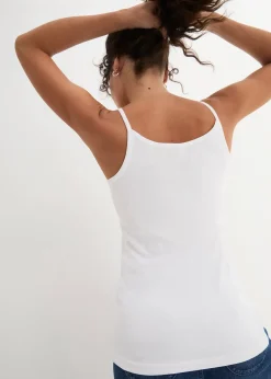 Lot de 3 tops à bretelles spaghetti 100% coton