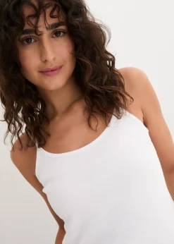 Lot de 3 tops à bretelles spaghetti 100% coton