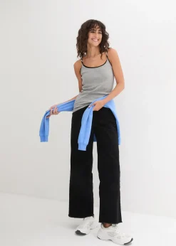 Lot de 3 tops à bretelles spaghetti 100% coton