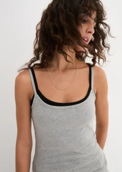 Lot de 3 tops à bretelles spaghetti 100% coton