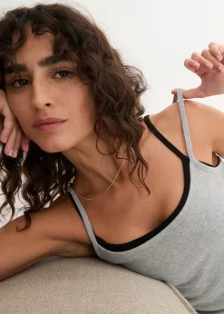 Lot de 3 tops à bretelles spaghetti 100% coton