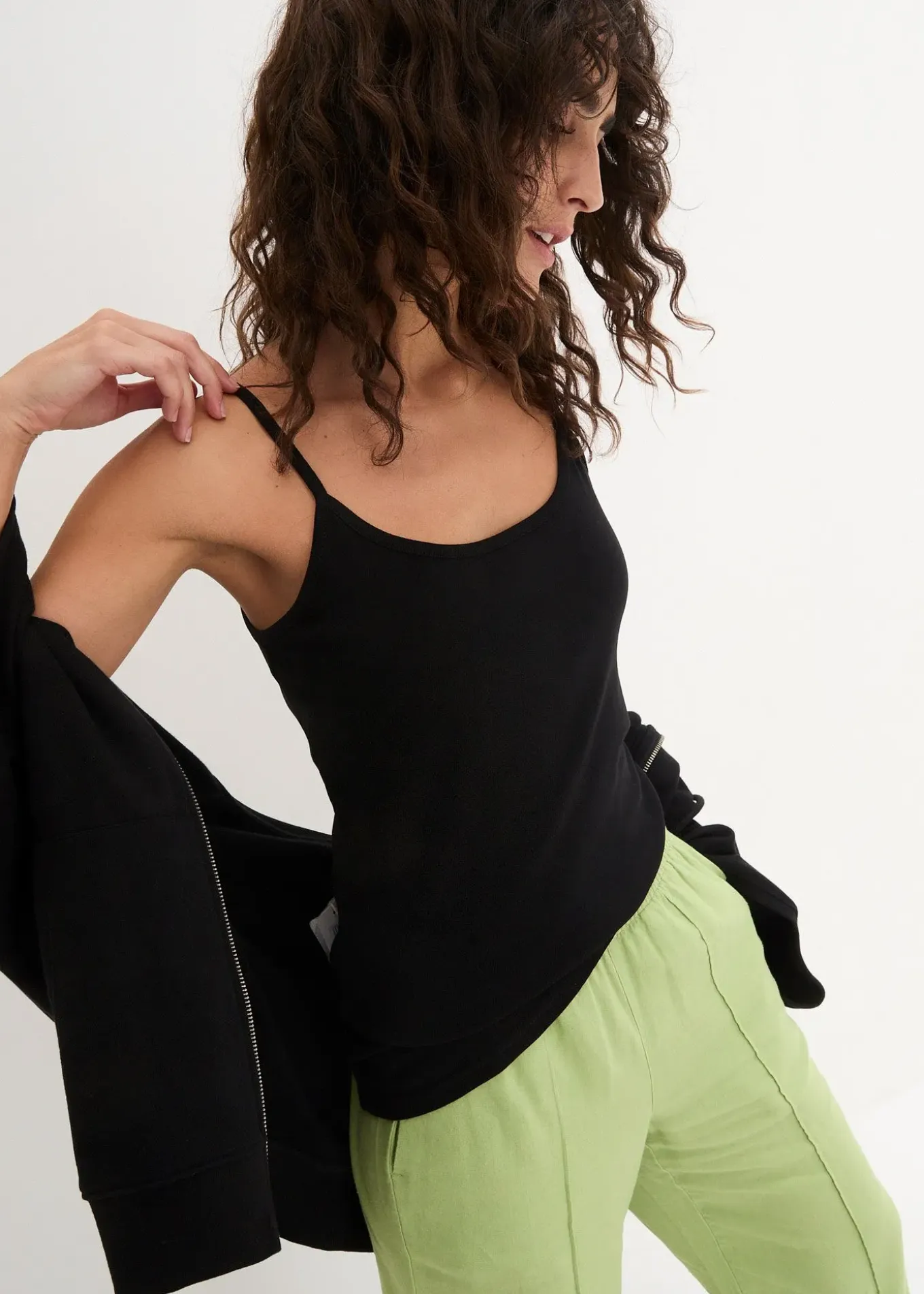 Lot de 3 tops à bretelles spaghetti 100% coton