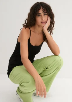 Lot de 3 tops à bretelles spaghetti 100% coton