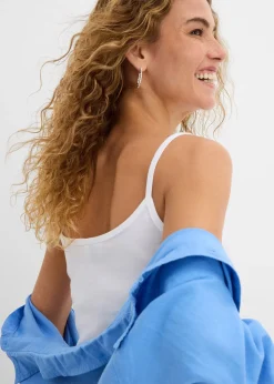 Lot de 2 tops à fines bretelles 100% coton