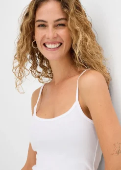 Lot de 2 tops à fines bretelles 100% coton