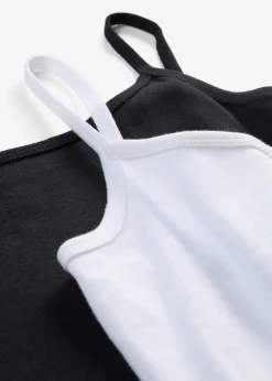 Lot de 2 tops à fines bretelles 100% coton