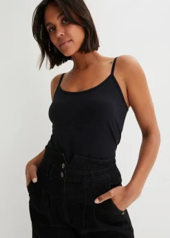 Lot de 2 tops à fines bretelles 100% coton