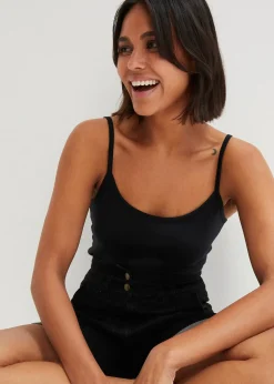 Lot de 2 tops à fines bretelles 100% coton