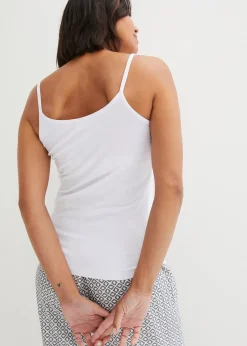 Lot de 2 tops à fines bretelles 100% coton