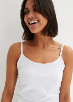 Lot de 2 tops à fines bretelles 100% coton