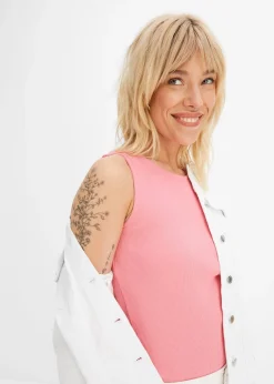 Lot de 2 tops côtelés 100% coton