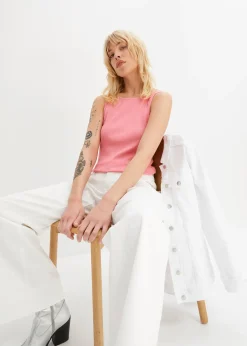 Lot de 2 tops côtelés 100% coton