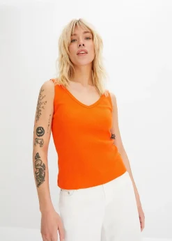 Lot de 2 tops côtelés 100% coton