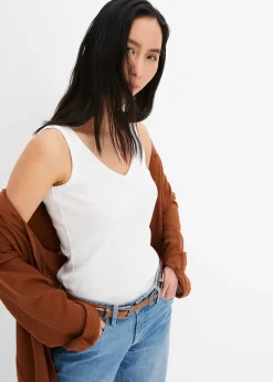 Lot de 2 tops côtelés 100% coton