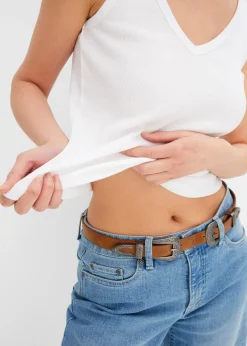 Lot de 2 tops côtelés 100% coton