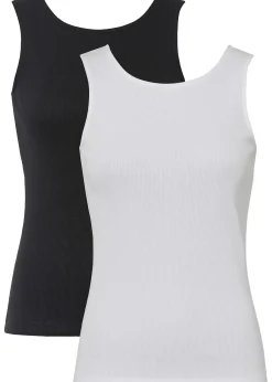 Lot de 2 tops côtelés 100% coton