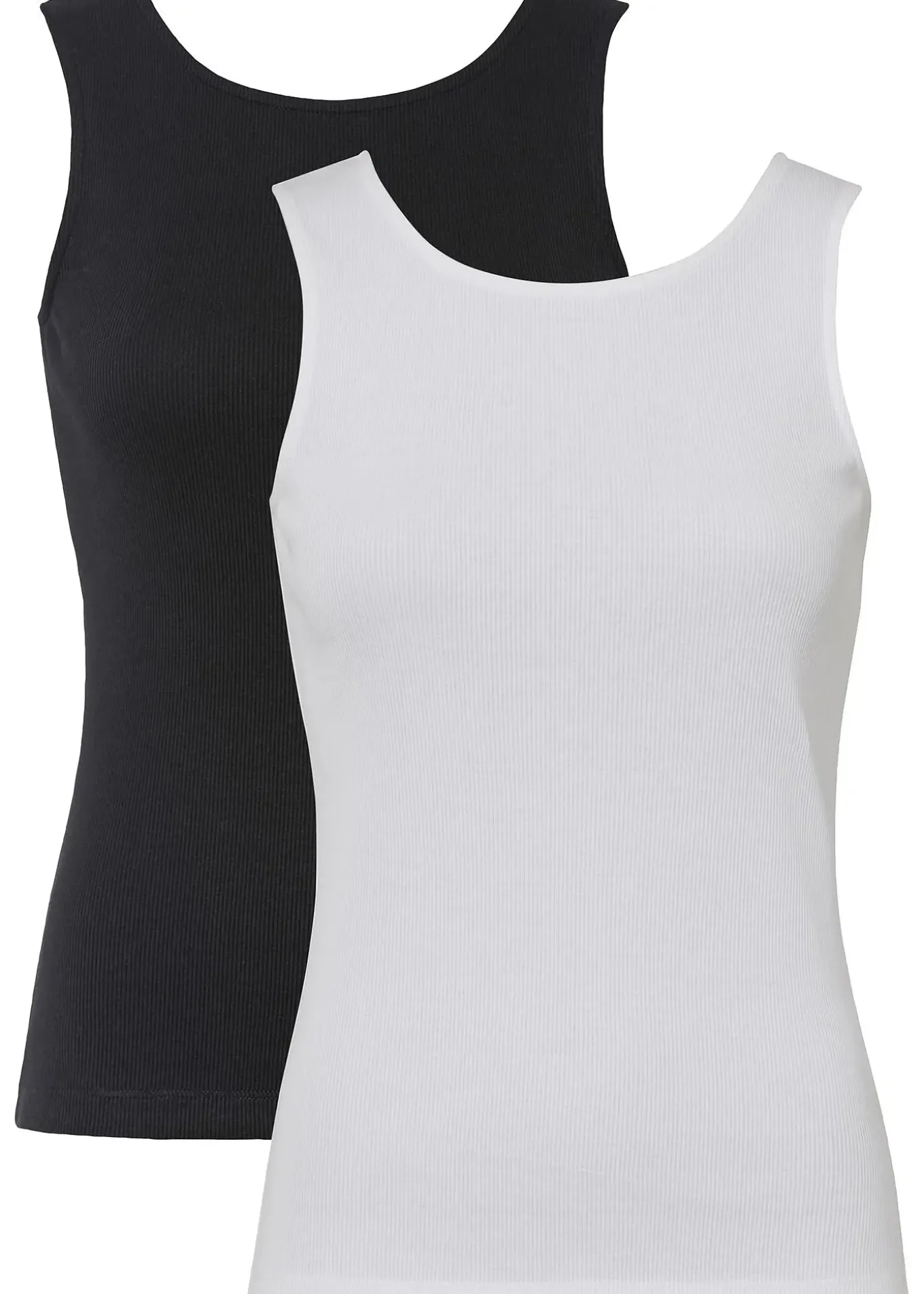 Lot de 2 tops côtelés 100% coton