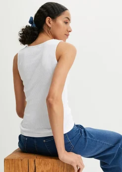 Lot de 2 tops côtelés 100% coton