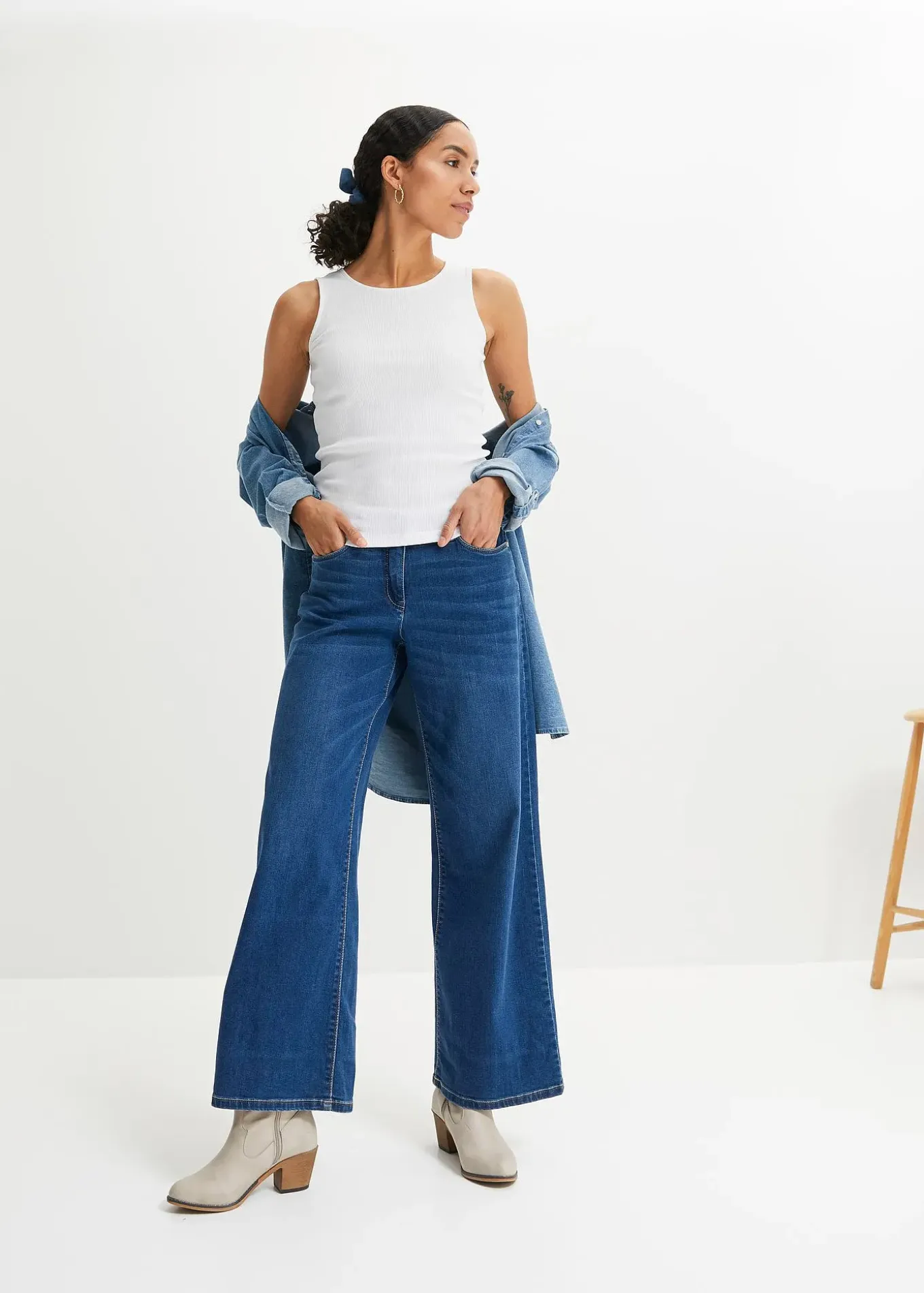 Lot de 2 tops côtelés 100% coton