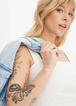 Lot de 2 tops en coton côtelé