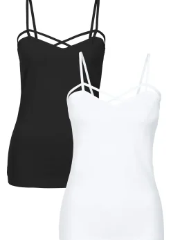 Lot de 2 tops en coton extensible