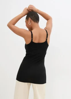 Lot de 2 tops longs coton bretelles spaghetti